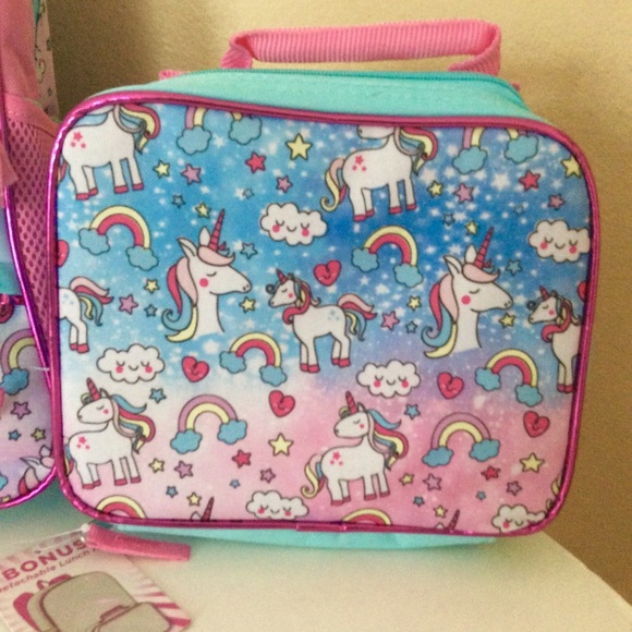 🎉Make offer 🎉UNICORN BACKPACK LUNCH BOX SET GIFT - Picture 2 of 8